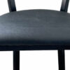 Rail Metal Barstool with Upholstered Seat in Black Vinyl - Image 3